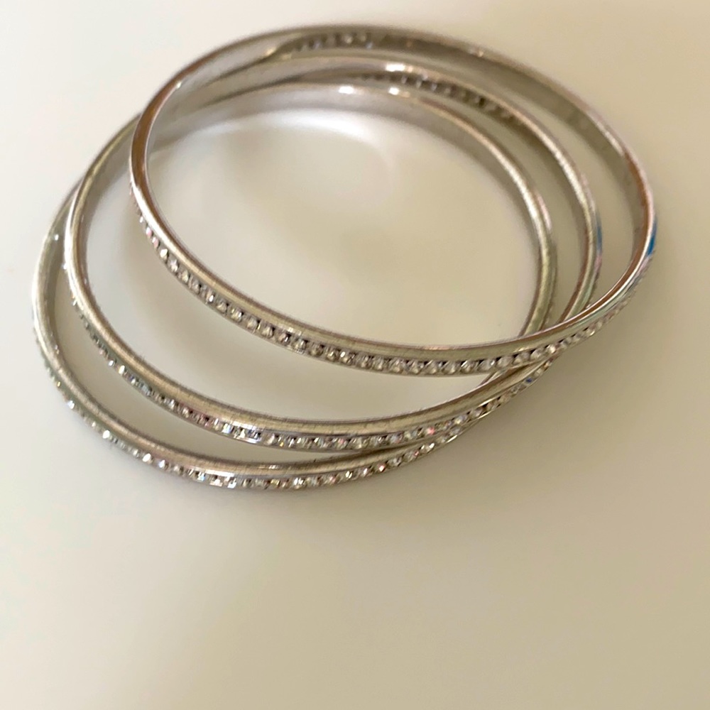 Three stackable sparkly bracelets